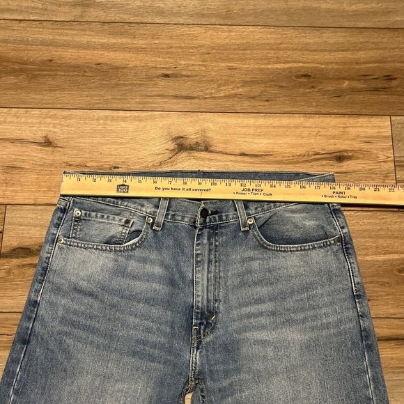 Men's Levis 505 Regular Fit Denim Jeans SZ 36x30 Blue Cotton Light Wash Red Tab - Picture 11 of 12
